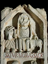 Tarda arte romana: stele dedicata a Saturno Augusto