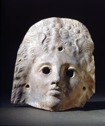 Maschera per tragedie in epoca romana. Museo della Scala. Milano