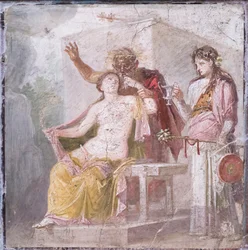 Vecchio satiro ed ermafrodito, 50-79 d.C. (affresco)