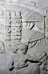 Accampamento romano, stampo del 1862 che riproduce i bassorilievi della Colonna Traiana a Roma costruita durante il regno dell