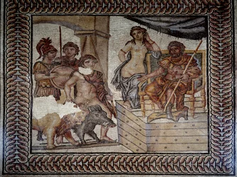 Arte romana: Admete che chiede la mano di Alceste