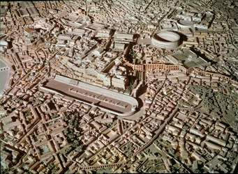 Arte romana: modello che raffigura la città di Roma nell