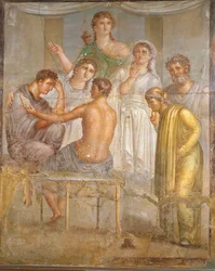 Civiltà romana. Admeto e Alcesti, affresco dalla Basilica di Ercolano