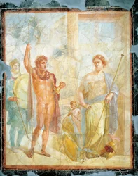 Il Matrimonio di Alessandro (Ares) e Stateira (Afrodite), affresco in Regio 6 Insula Occidentalis 39, Pompei