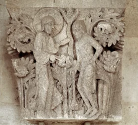 Dio e Caino (capitello scolpito)