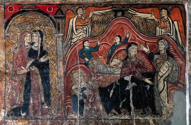 La Visitazione e La Natività con le levatrici Celomi e Salome (dettaglio)