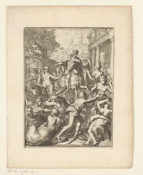 Rappresentazione allegorica di Guglielmo III a cavallo