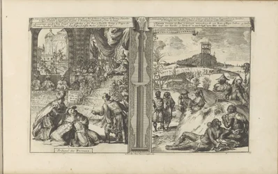 Tribunale in Persia; Khoikhoi e Guineani (Tribunale dei Persiani) (Le Indie Orientali e Occidentali e altri luoghi)