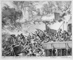 Ciclo di stampe di Vienna, Esplosione di una mina e contromina, Incursione sui Turchi, 1683