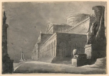 Scenografia, esterno di un palazzo enorme