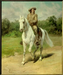 Ritratto di William Frederic Cody (1846-1917), noto come Buffalo Bill, soldato americano, avventuriero e attore cavallerizzo