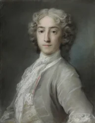 Ritratto di Lord Sidney Beauclerk, mezzo busto, in un cappotto di velluto grigio e cravatta bianca