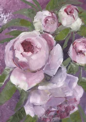 Peonie rosa in stile pittorico