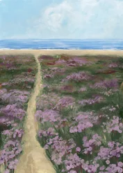 Sentiero della spiaggia dei fiori viola