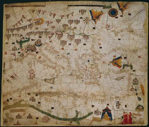 Carta nautica del Mar Mediterraneo e del Mar Nero, anni 1440