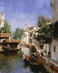 Una scena di canale veneziano