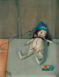 Bambola con scatola di fiammiferi