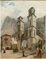 La piazza del duomo a Cattaro