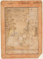 Raja Anup Singh r. 1669-98 riceve un cortigiano, c. 1690