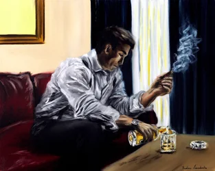 La fuga di un gentiluomo, 2025 (olio su tela)