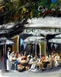 Cafe de Flore Parigi, 2021 (olio su tela)