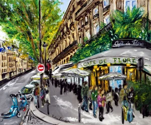 Cafe de Flore Parigi, 2023 (olio su tela)