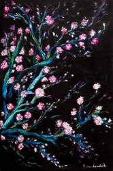 Fiori di ciliegio in nero