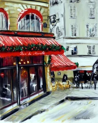Natale al Bar Marche Parigi, 2021 (olio su tela)