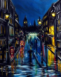 Sera a Londra, 2025 (olio su tela)