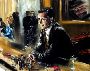 Gentiluomo al bar, 2021 (olio su tela)