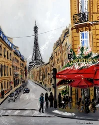 Le Recrutement Paris - con decorazioni in oro, 2023 (olio su tela)