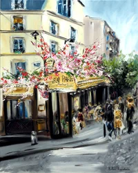 Le Vrai Paris Cafe Montmartre, 2021 (olio su tela)