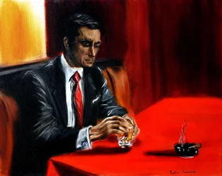 Uomo al bar, 2024 (olio su tela)