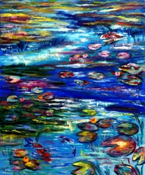 Lo stagno di Monet II, 2024 (olio su tela)