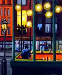 Nightfall Cafe, 2025 (olio su tela)