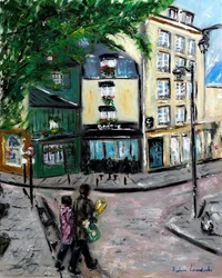 Quartiere latino di Parigi, 2022 (olio su tela)