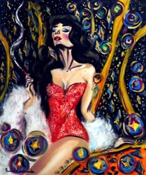 Notte scintillante, 2025 (olio su tela)