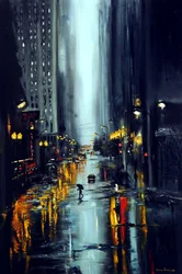Le luci che brillano a New York, 2025 (olio su tela)