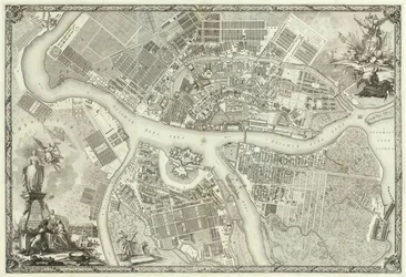 Mappa di Pietroburgo Libro per il 50º anniversario della fondazione di San Pietroburgo, 1753