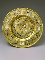 Piatto di proprietà dello zar Alessio Michajlovič Romanov (1629-1676) c.1675 (oro e smalto)