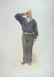 Marinaio russo in uniforme della Marina Russa alla fine del XIX secolo