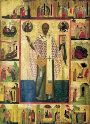 San Nicola di Zaraisk con scene della sua vita
