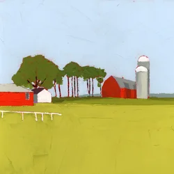 Tra gli alberi, 2025 (acrilico su pannello di legno)