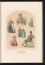 Costume tradizionale di Noord-Beveland in Zeeland, 1857