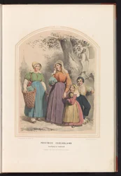 Costume tradizionale di Overflakkee e Goedereede in Zuid-Holland, 1857