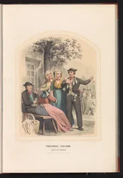 Costume tradizionale di Zuid-Beveland in Zeeland, 1857