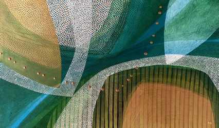 Flusso astratto "Oro verde"