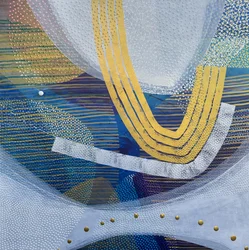Abstratto blu e oro scintillante
