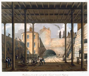 Magazzini ecc. alla fine del tunnel verso Wapping, Liverpool, 1832-1833
