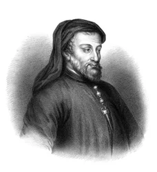 Geoffrey Chaucer, autore inglese del 14° secolo, poeta, filosofo, burocrate e diplomatico